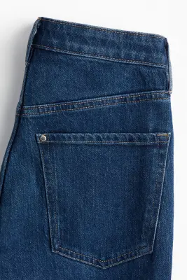 Slim Straight High Ankle Jeans - Bleu denim — photo 2