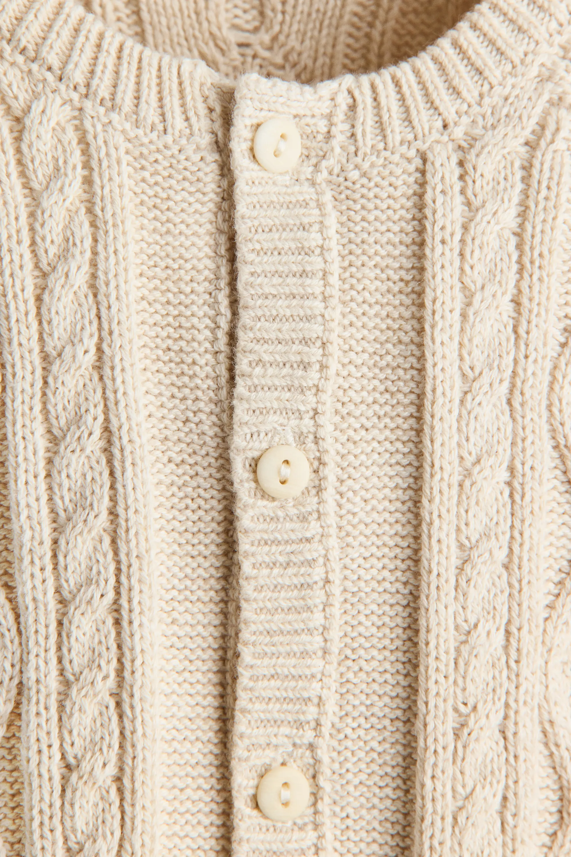 Combinaison en maille de coton texturée - Beige clair