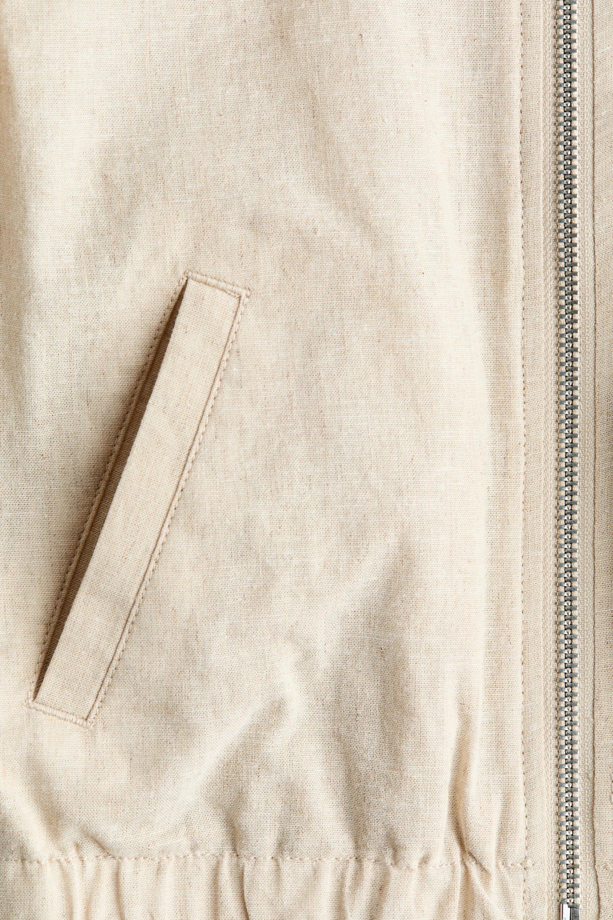 Bomber en lin mélangé - Beige clair chiné