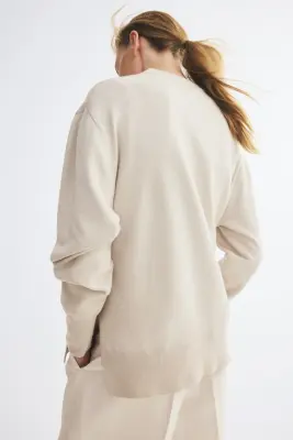 Pull avec détail à nouer - Beige clair — photo 3