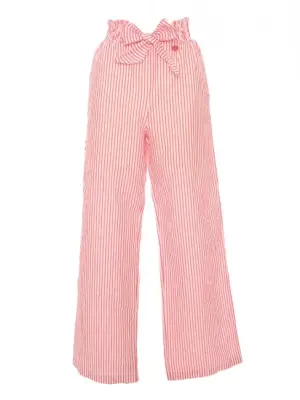 Pantalon taille haute ceinturé en coton rayé blanc et rouge Prix boutique 950€ Taille XS — photo 1