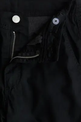 Pantalon cargo en coton doublé - Noir — photo 2