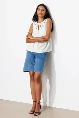 Blouse sans manches brodée — photo 3