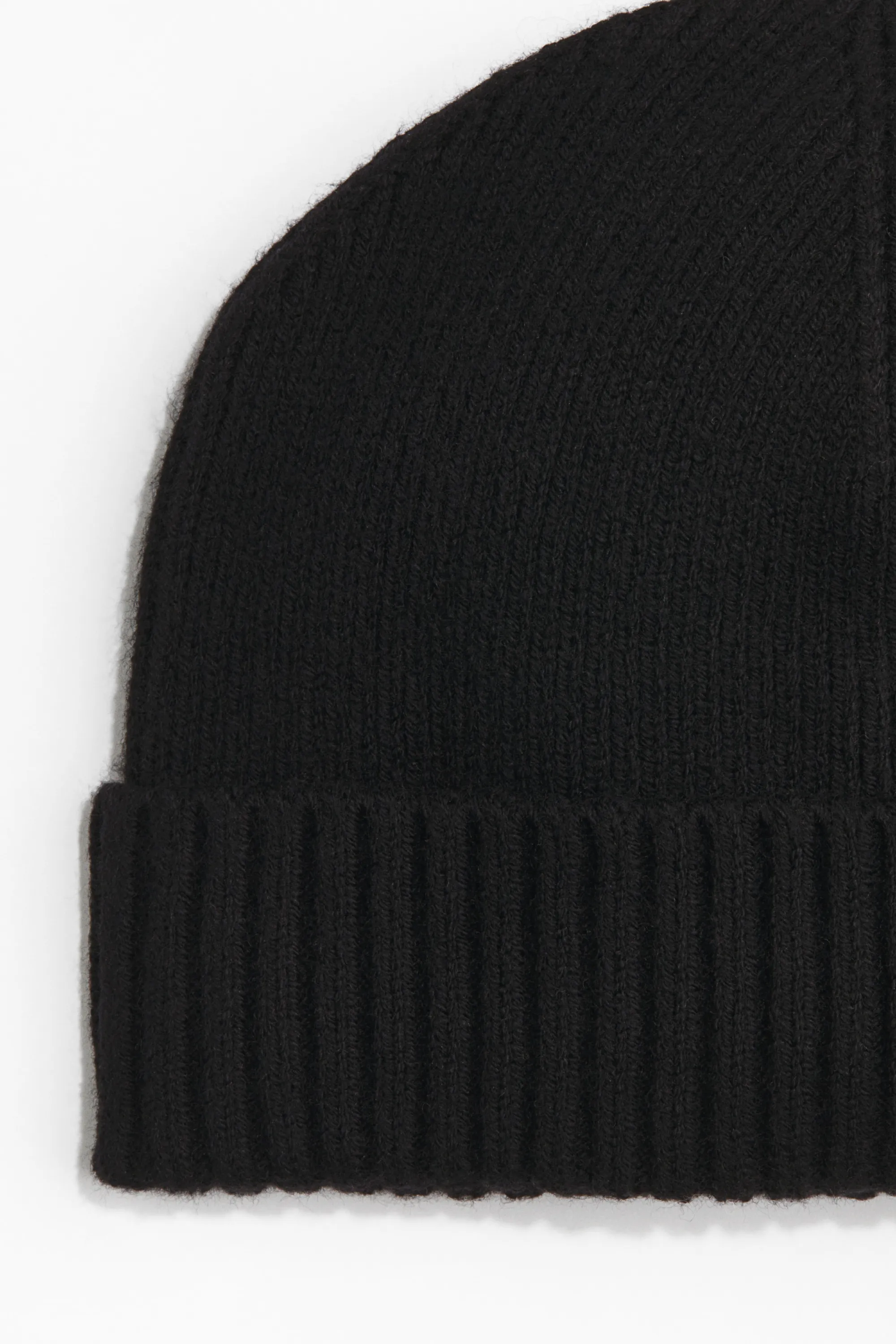 Bonnet en maille côtelée - Noir