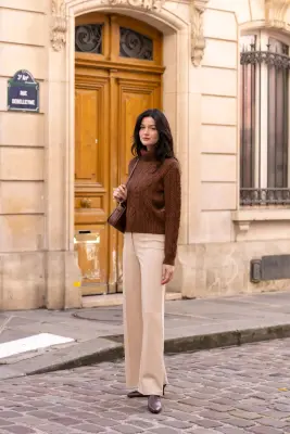 Nala Pants - Beige fishbone — photo 3