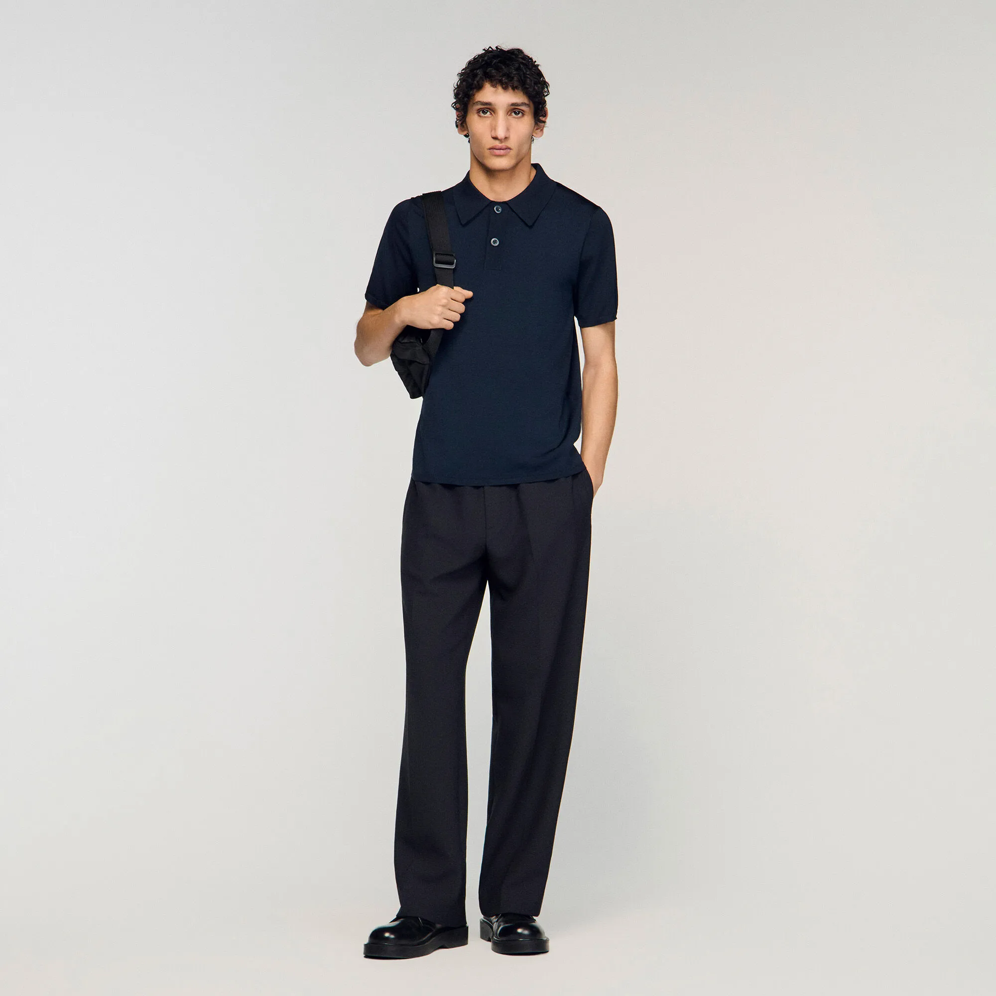 Polo en maille à manches courtes