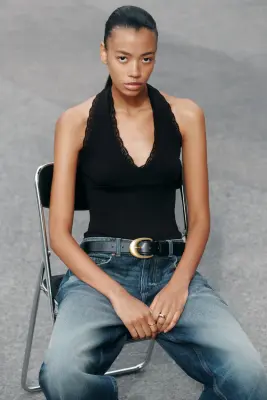 Body dos nu avec dentelle - Noir — photo 1