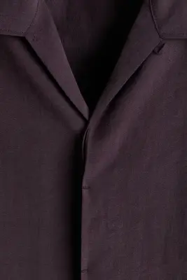 Chemise Relaxed Fit avec col cubain - Violet foncé — photo 5
