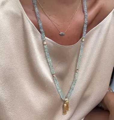 Nouveau ! BOHEMIAN RHAPSODIE PARIS Collier Andromeda Aigue Marine — photo 3