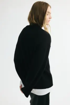 Pull en cachemire mélangé - Noir — photo 3