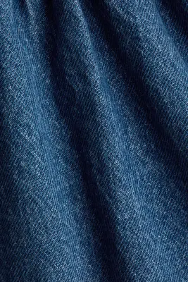 Jupe froncée en denim - Bleu denim foncé — photo 4