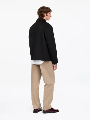 Veste en laine mélangée double face - Noir — photo 2