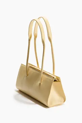 Petit sac porté épaule en cuir - Jaune clair — photo 2