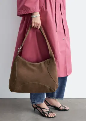 Split-Suede Carryall Bag - Marron foncé — photo 1