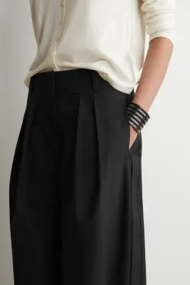 PANTALON À PLIS FUSELÉ WORKWEAR - NOIR — photo 1