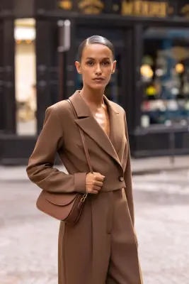 Everett Wool Jumpsuit - Brown — photo 3