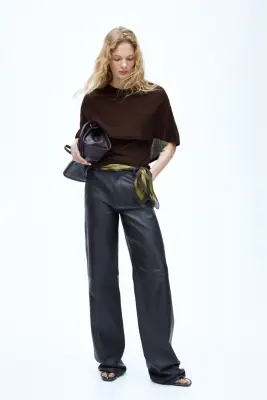 Top cape en maille fine - Marron foncé — photo 1