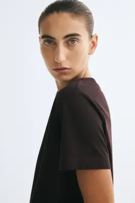 T-shirt en coton Supima® - Marron foncé — photo 2