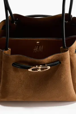 Sac bandoulière avec cordon de serrage - Marron — photo 5