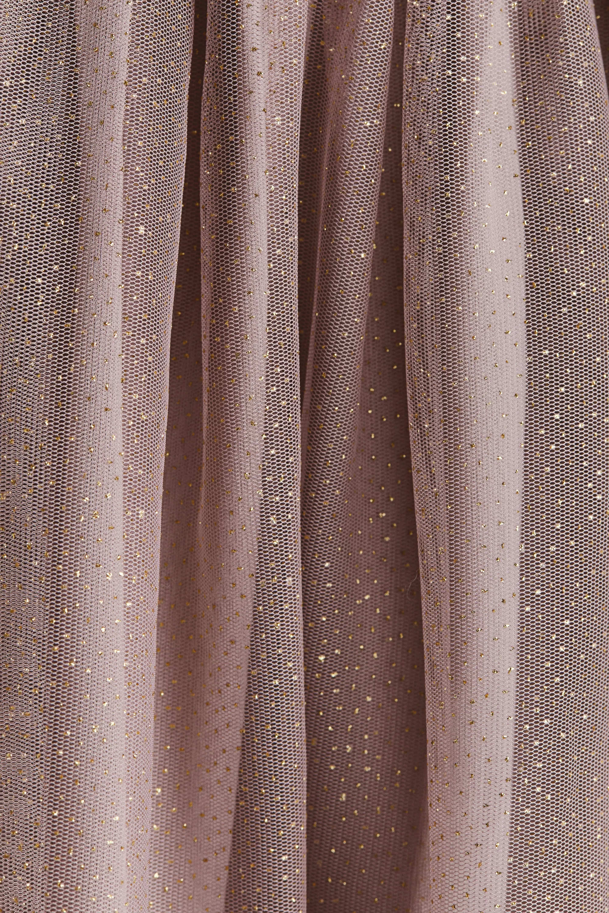 Robe à manches longues avec jupe en tulle - Beige