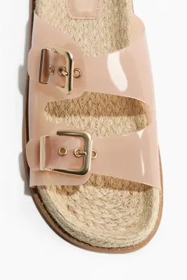 Sandales façon espadrilles - Rose poudré — photo 1