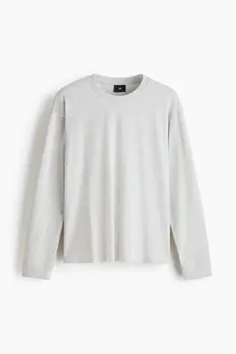 T-shirt et pantalon de pyjama en coton - Gris clair/carreaux — photo 2