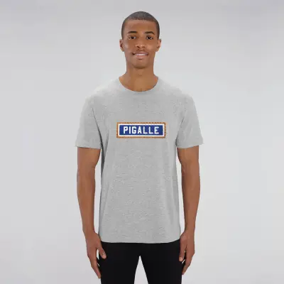T-SHIRT COTON BIO BRODÉ - PIGALLE – GRIS — photo 4