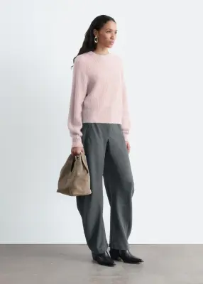 Pull en mohair mélangé - Rose poudré — photo 4