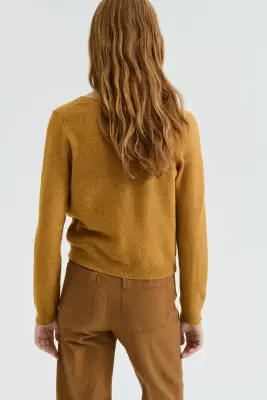 Gilet à encolure en V - Jaune moutarde foncé — photo 3