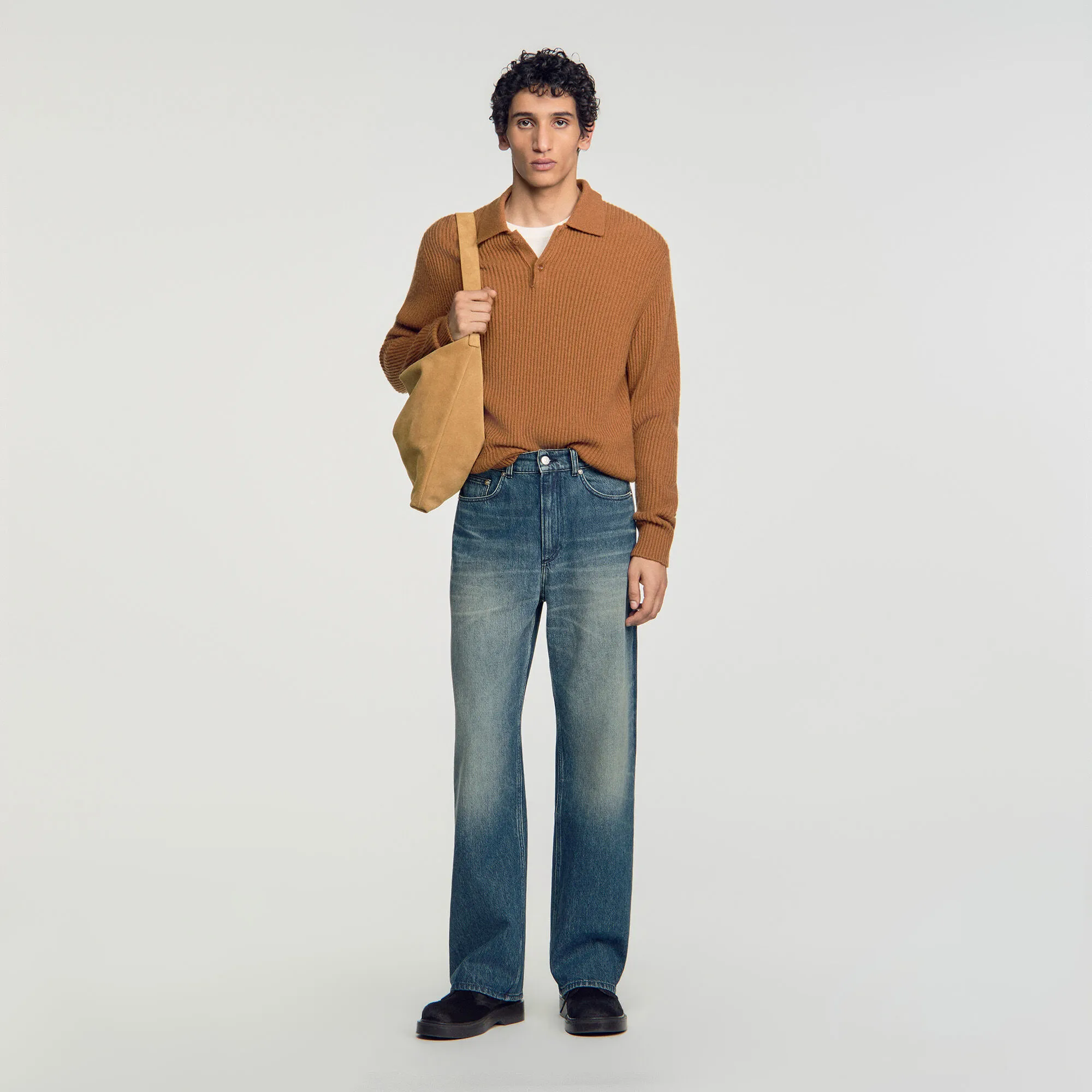 Jean baggy délavé en coton