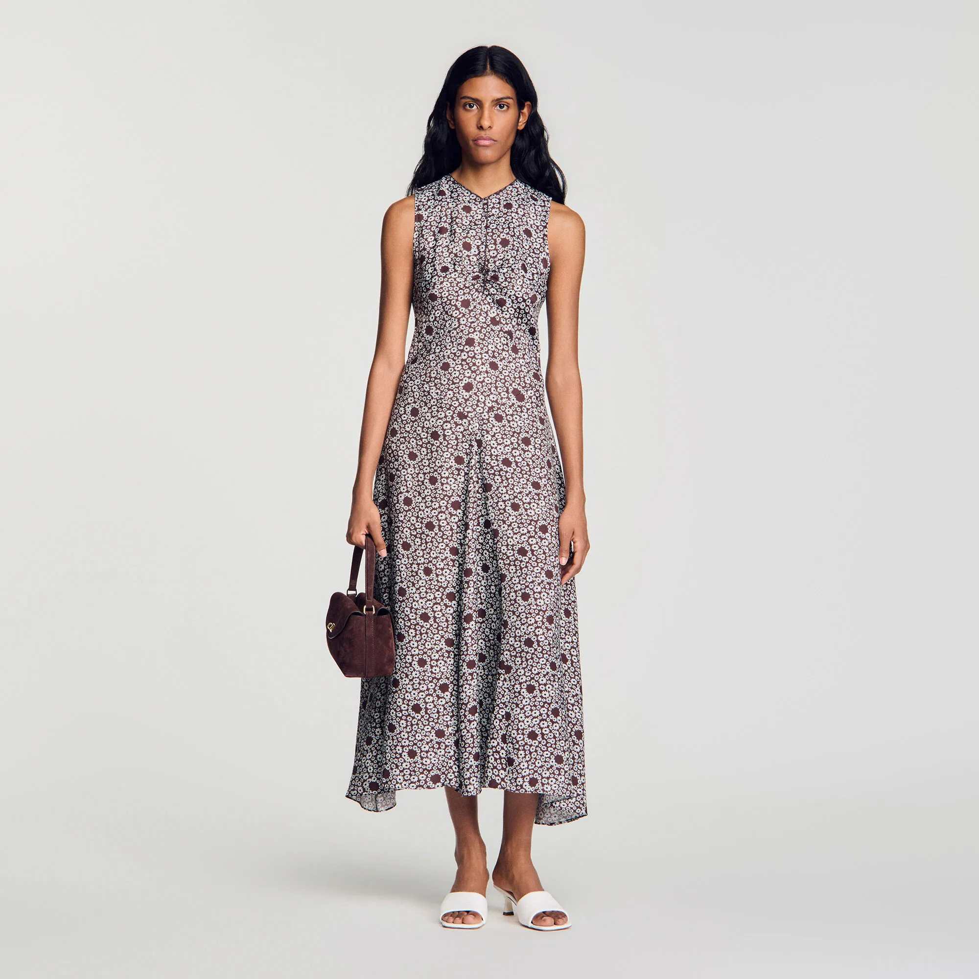 Robe longue à imprimé marguerites