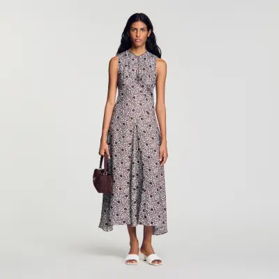 Robe longue à imprimé marguerites