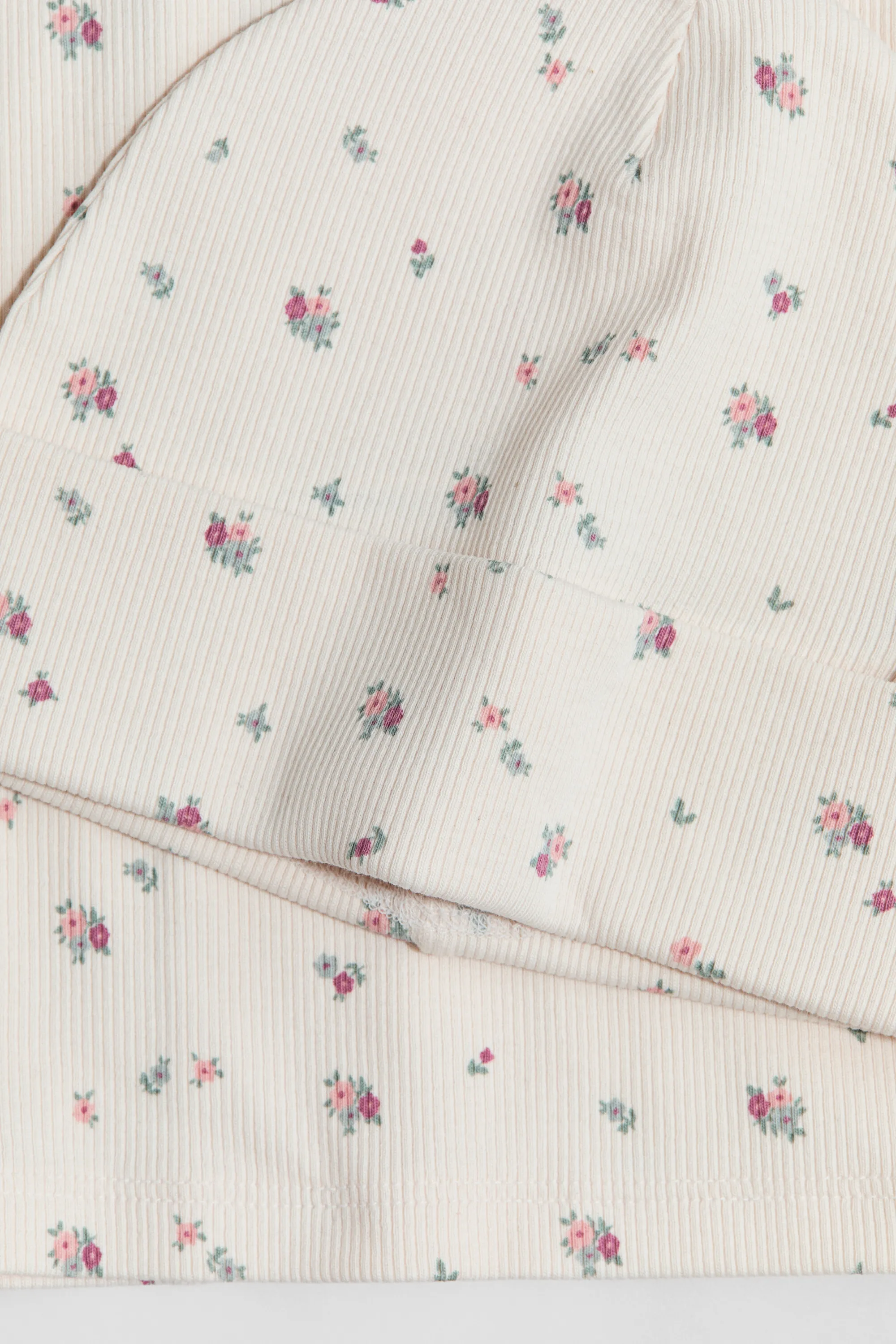 Ensemble 2 pièces en jersey - Beige clair/fleuri