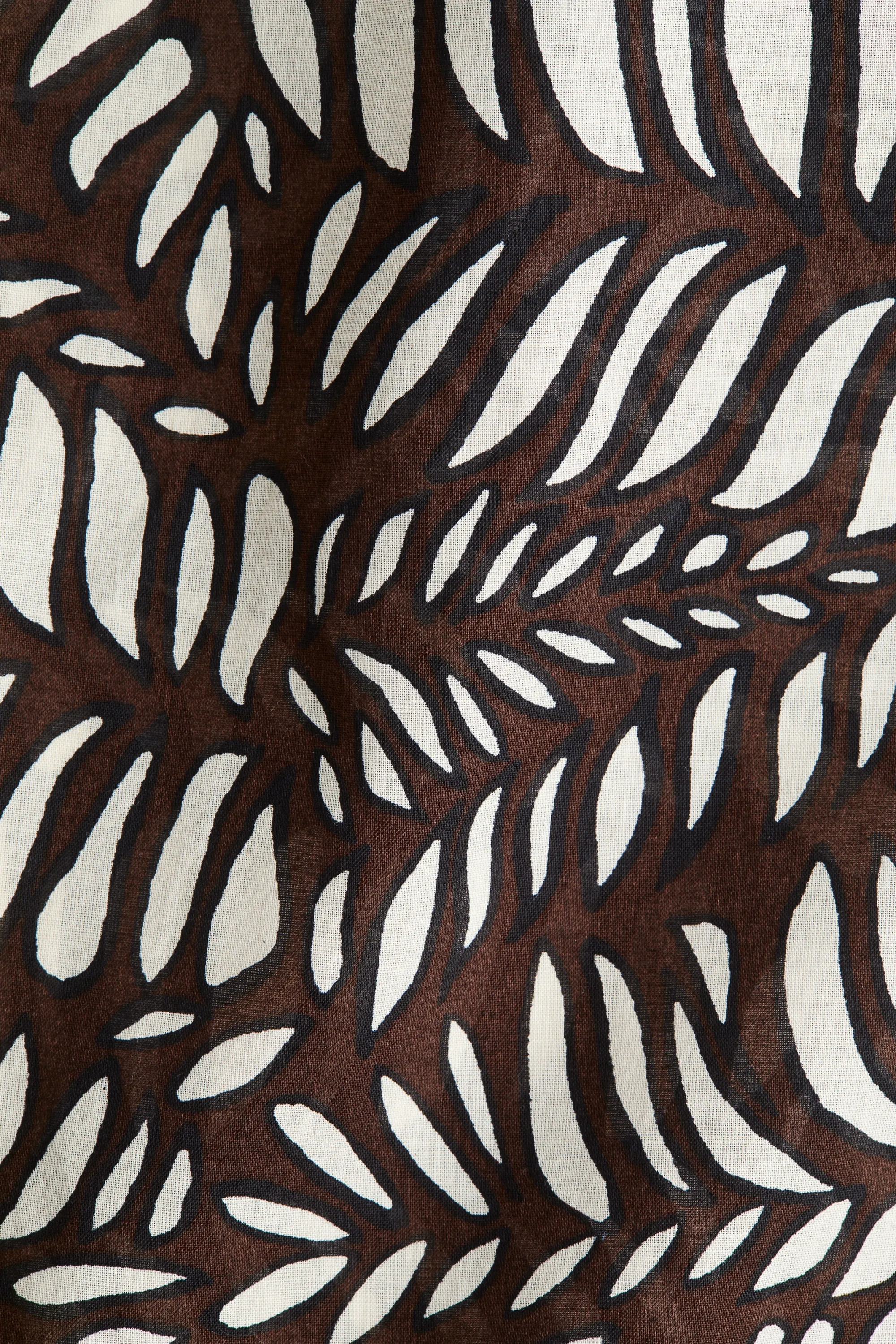 Pantalon en coton avec cordon de serrage - Marron foncé/motif
