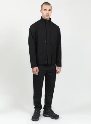 Multi Pockets Flapped Parka in Black Waterproof Teflon — photo 3