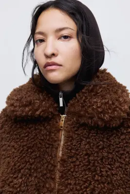 Veste en tissu Teddy bear - Marron foncé — photo 1