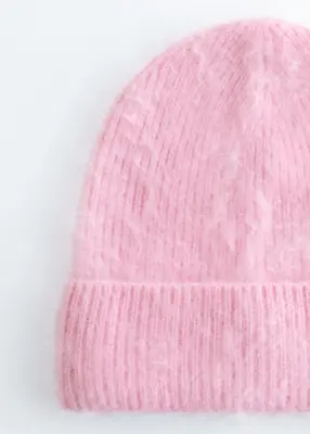Bonnet en cachemire brossé - Rose clair — photo 2