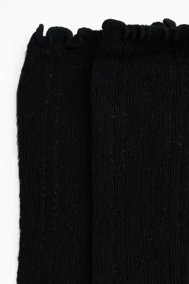 Lot de 3 paires de chaussettes en maille pointelle - Noir — photo 1