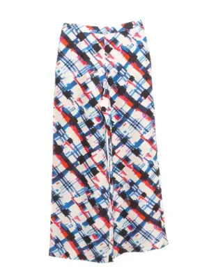Pantalon en soie imprimé graphique multicolore rouge blanc bleu Prix boutique 2000€ Taille 36 — photo 1