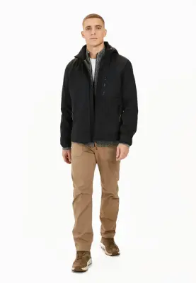 CAMEL ACTIVE SOFTCHELL PARKA GRANDE LONGUEUR Noir — photo 3
