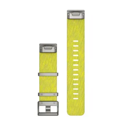 Bracelet de montre Garmin MARQ QuickFit 22mm tri-tons en nylon tissé façon Jacquard jaune/vert avec boucle argent 010-12738-23 — photo 2