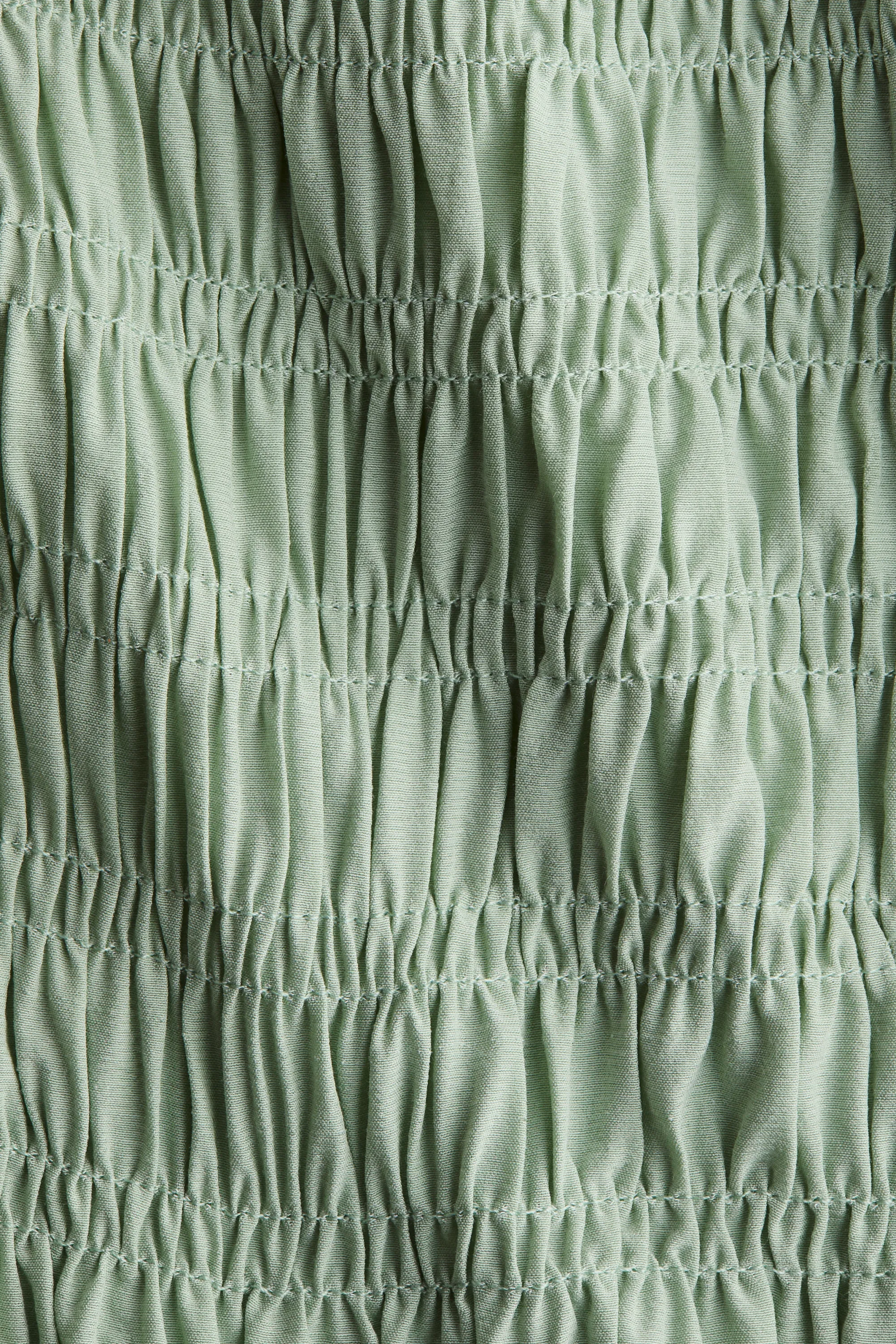 Blouse smockée - Vert clair