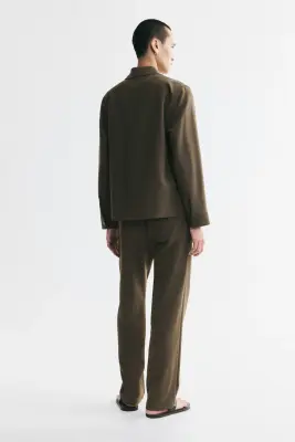Pantalon Regular Fit en twill - Vert kaki foncé — photo 2