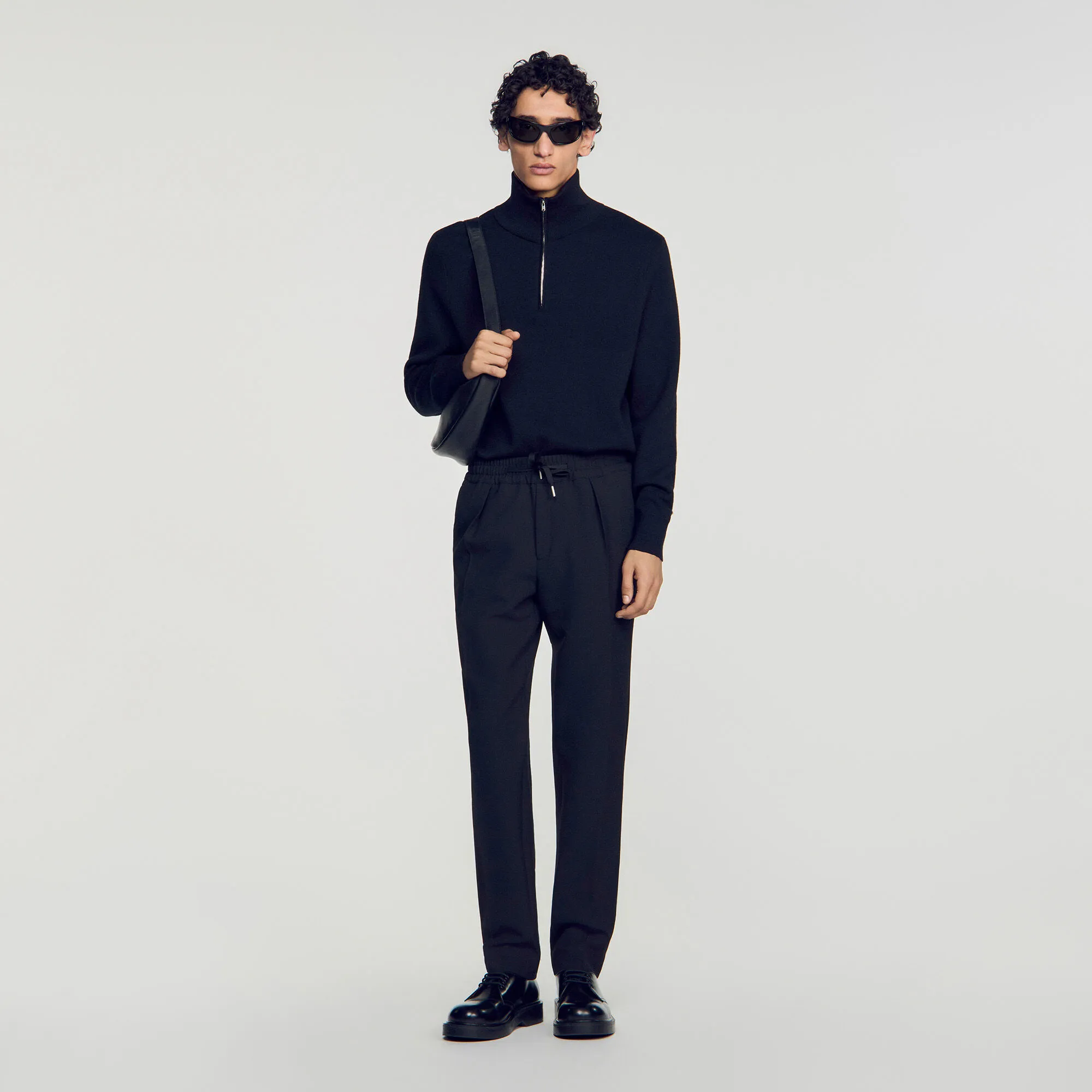 Pantalon droit élastiqué