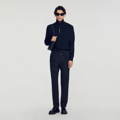 Pantalon droit élastiqué