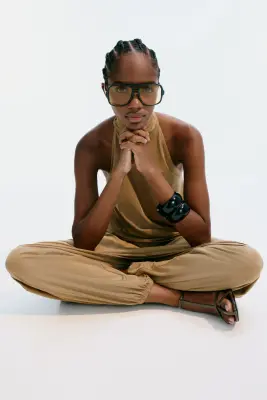 Pantalon ballon - Beige — photo 1