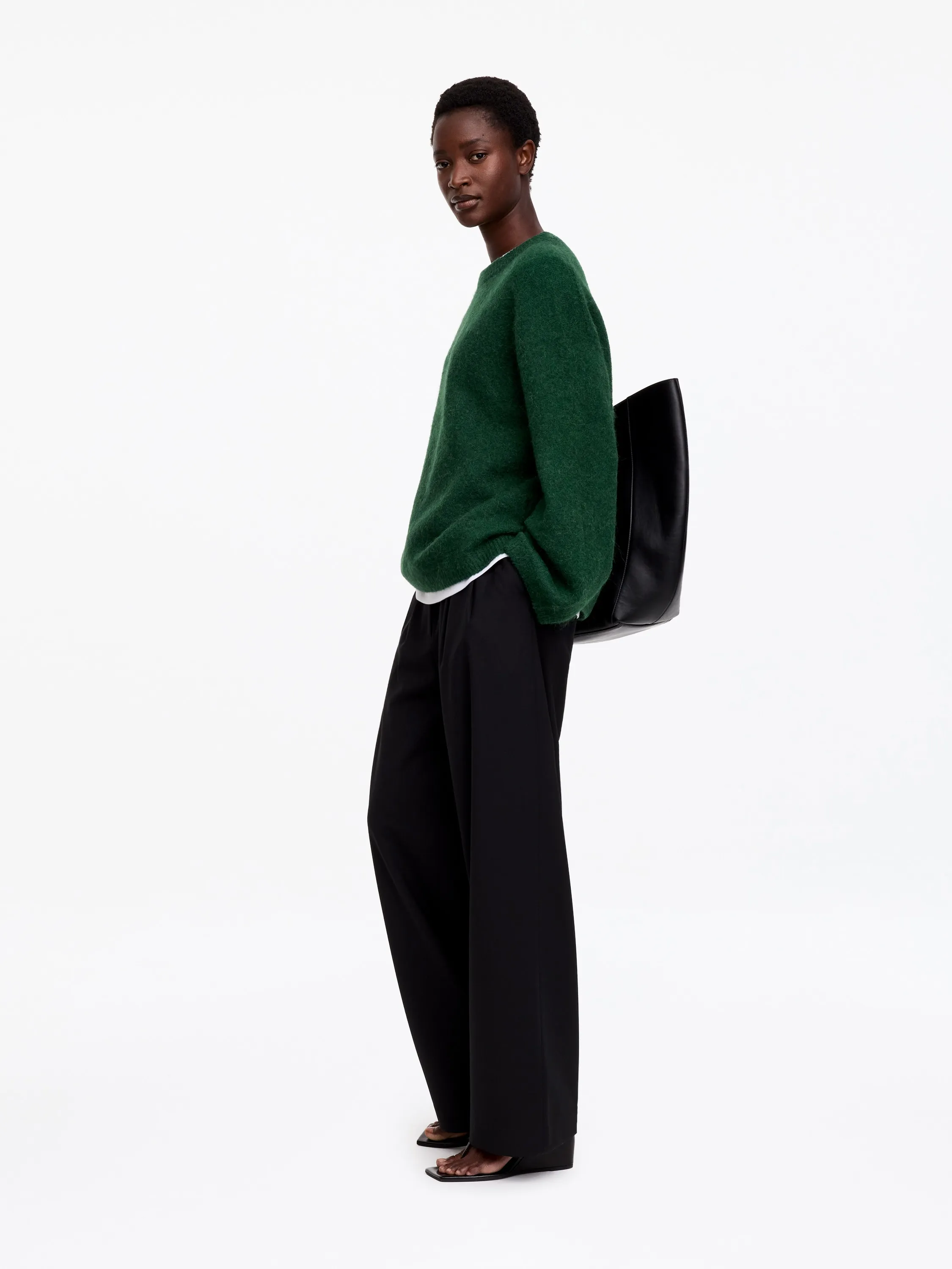 Pull en mélange de laine et d'alpaga - Vert