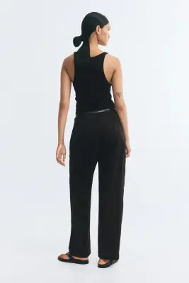 Pantalon chic avec ceinture - Noir — photo 3