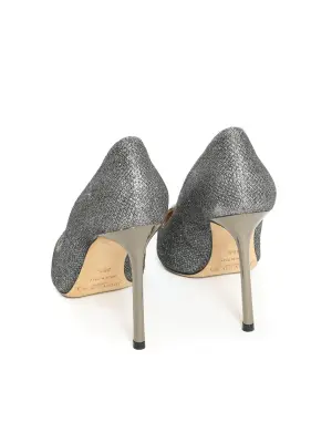Escarpins stiletto bout pointu pailleté argent Prix boutique 695€ Taille 35,5 — photo 4