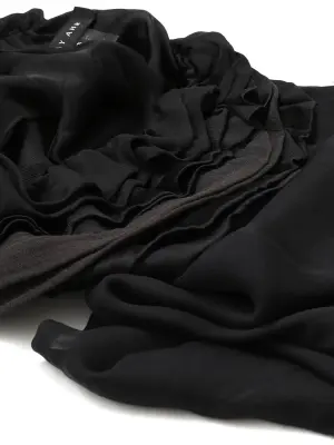 Robe de cocktail asymétrique à volants en soie noire Px boutique 1500€ Taille 36 — photo 4